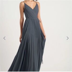 NWT Jenny Yoo Kimi Dress Evening Gown Sleeveless Storm Size 12 Bridesmaid Formal